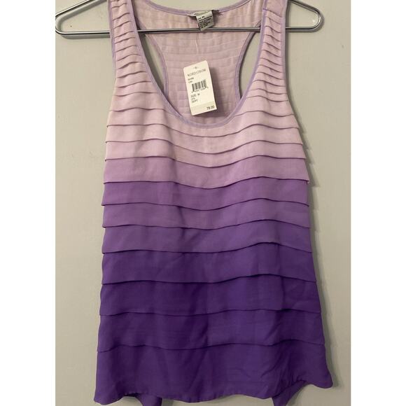 Hanna G. Women Medium Purple/Pink Ombre Layer Tank Top Racer Back Sleeveless Top - Picture 1 of 4